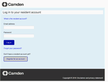 Tablet Screenshot of contact.camden.gov.uk